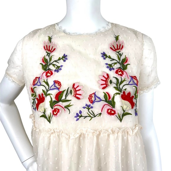 Umgee Cream Floral Embroidered Blouse - Picture 3 of 10
